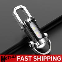 Mini Flashlight Multifunctional Portable Keychain Torch USB Rechargeable Ultralight Camping Flashlight for Camping Hiking