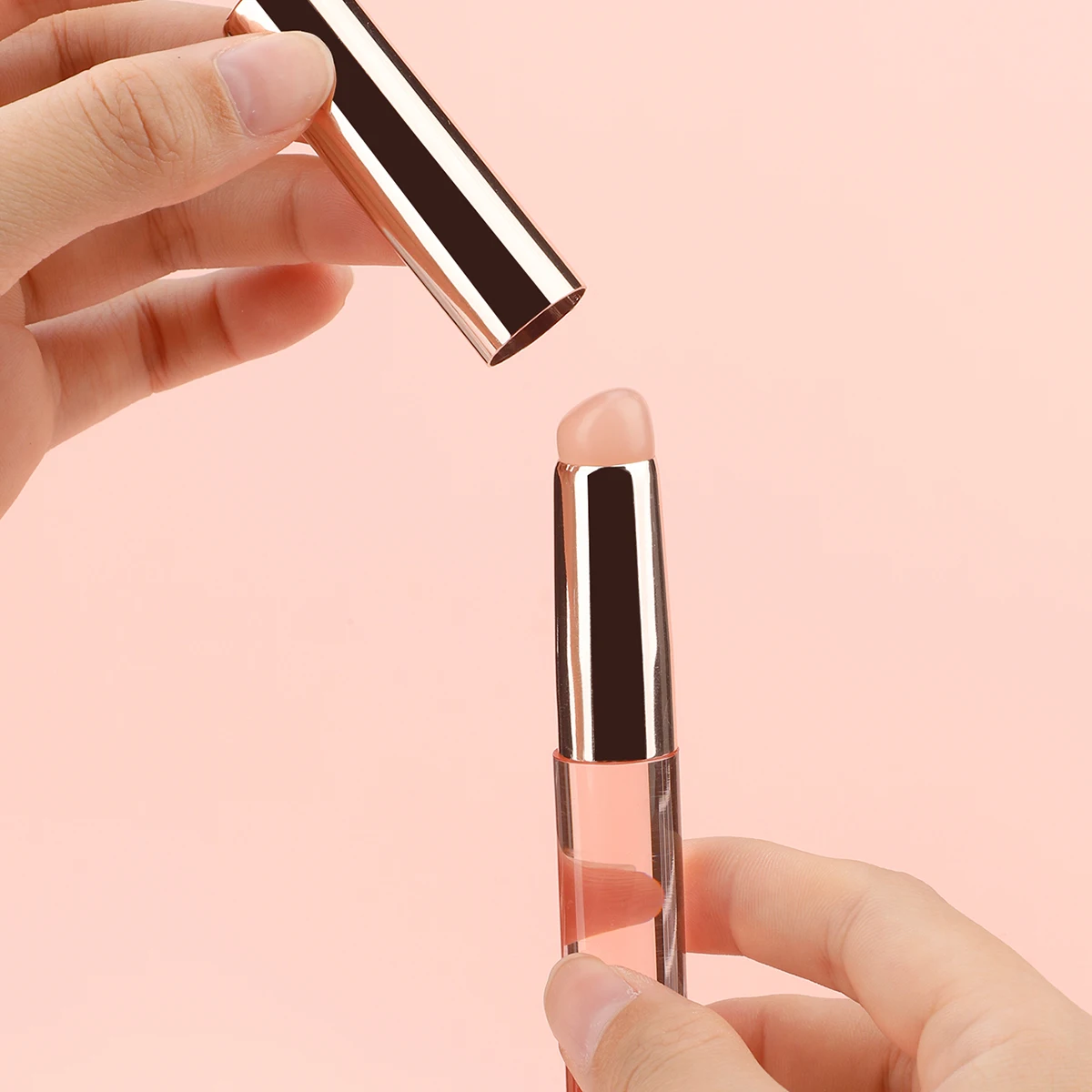 Portable Multi-purpose Mini Translucent Silicone Concealer Brush Lipstick Brush Smudge Brushs Cover Round Head Makeup Brush