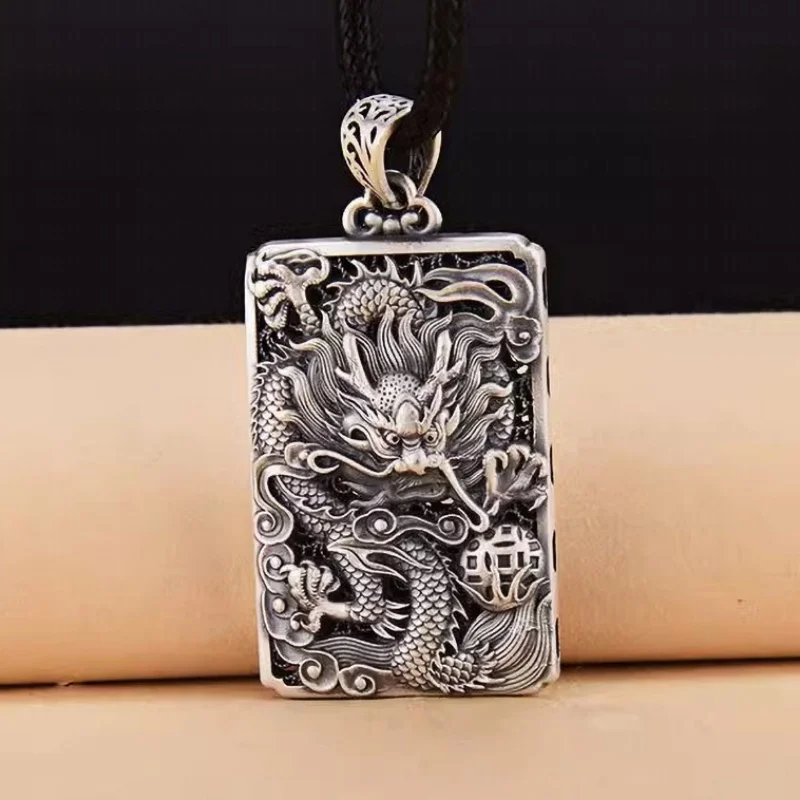 BOCAI S999 Sterling Silver Pendants for Women Men New Fashion Hollow Flying Phoenix Dragon Argentum Jewelry Free Shipiing