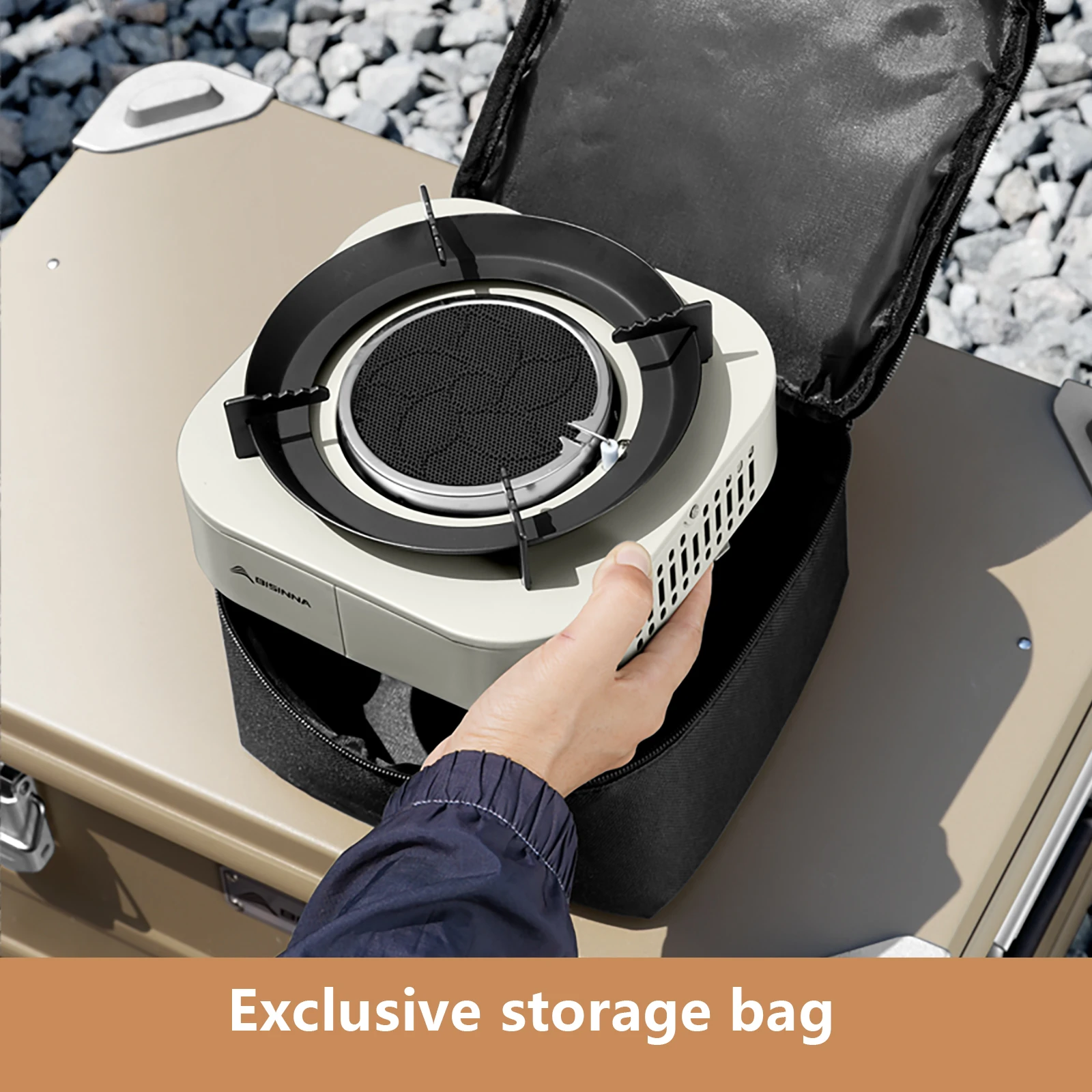 BISINNA التخييم موقد الأشعة تحت الحمراء المحمولة في الهواء الطلق موقد غاز خفيفة الوزن 3200 واط عالية الطاقة موقد نزهة التنزه لوازم التخييم #6