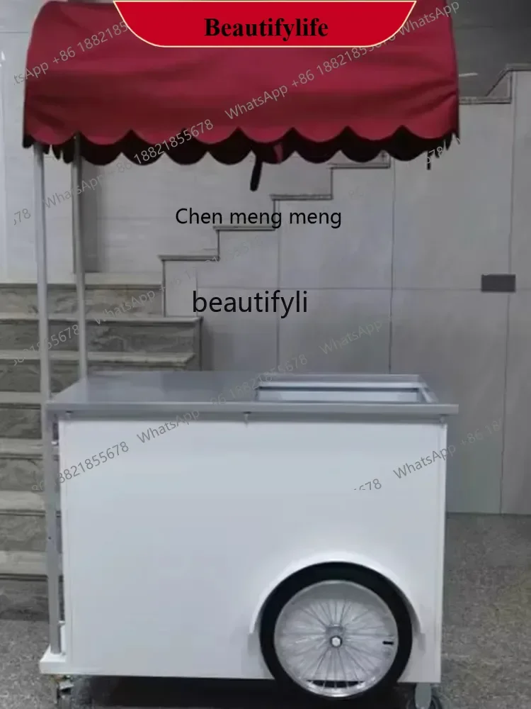 

D178 Ice cream mobile sales cart mall display promotion stall cart creative street cart