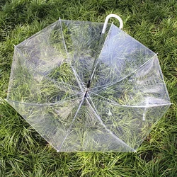 Transparent Umbrella Long Handle J Hook Rain Umbrella Windproof and Rainproof Long Style Aesthetic Not Easy To Deform Umbrella