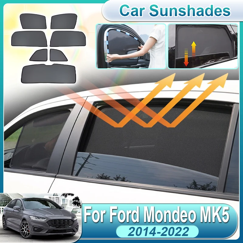

For Ford Mondeo MK5 2014-2022 Fusion MK2 CD391 Car Window Sunshade Magnetic Curtain Rear Windshield Sun Visor Covers Accessories
