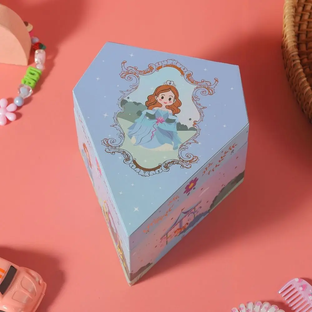 

Portable Large Capacity Princess Music Box Dustproof Exquisite Little Girl Jewelry Box Delicate Cartoon Storage Box Home Decor