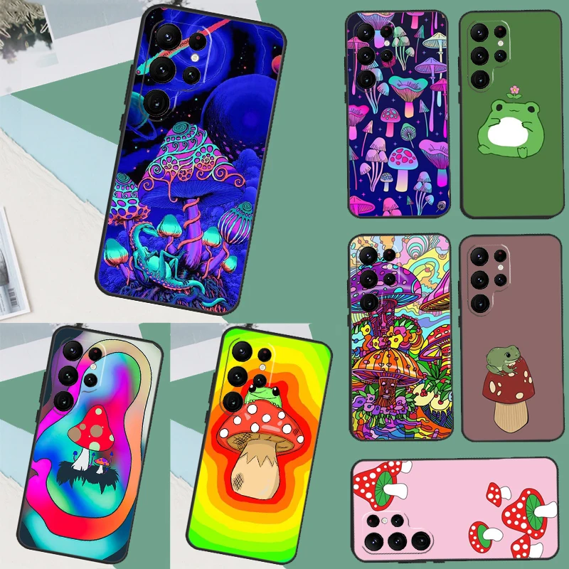 Hippie Mushroom Frog shrooms Phone Case For Samsung Galaxy S23 Ultra S21 S22 Plus S20 FE S9 S10 Note 10 20 Ultra Cover