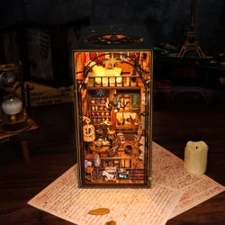Japonês Kits De Estante Em Miniatura De Madeira, DIY Livro Nook Prateleira Inserir, Estação Ferroviária De Cereja, Casa Mágica, Bookends, Dollhouse Presentes