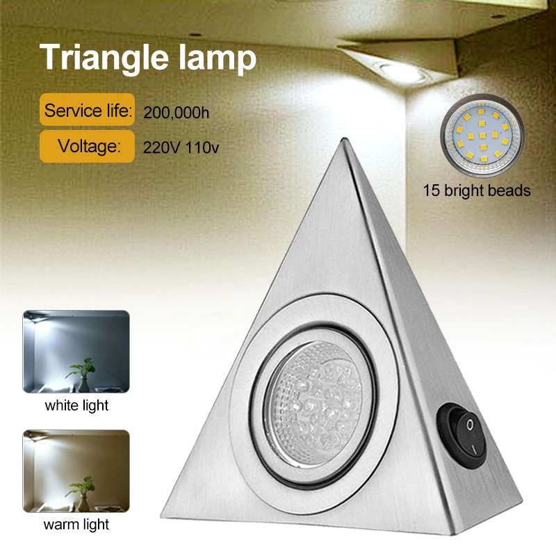 

SMD1435 LED Night Light Mains Kitchen Under Cabinet Cupboard Triangle Light Kit Cool White corridors Lighting for Home