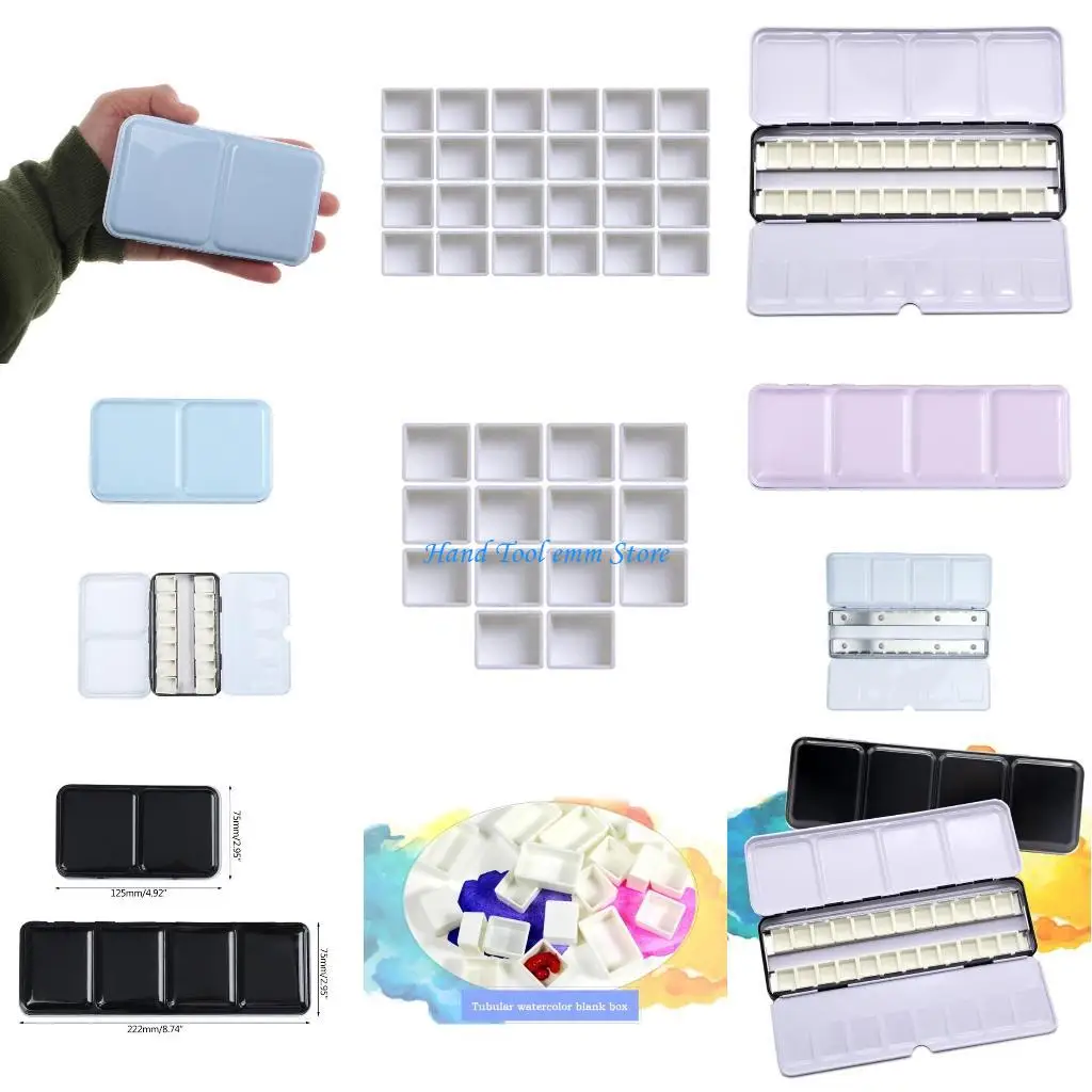 

H37F Пустая акварельная палитра-банки для акварели Палитра-ящик для хранения акварельных пигментов для художников, начинающих,