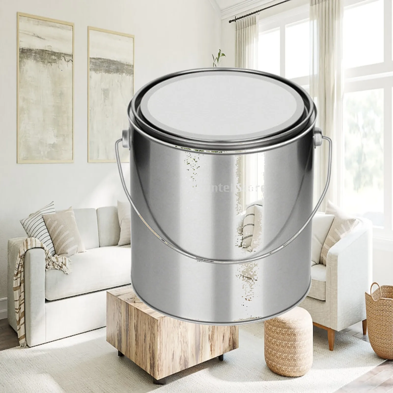 Heat Resistant Cylindrical Metal Paint Can for Cement Asphalt Sample Storage and Job Site Use