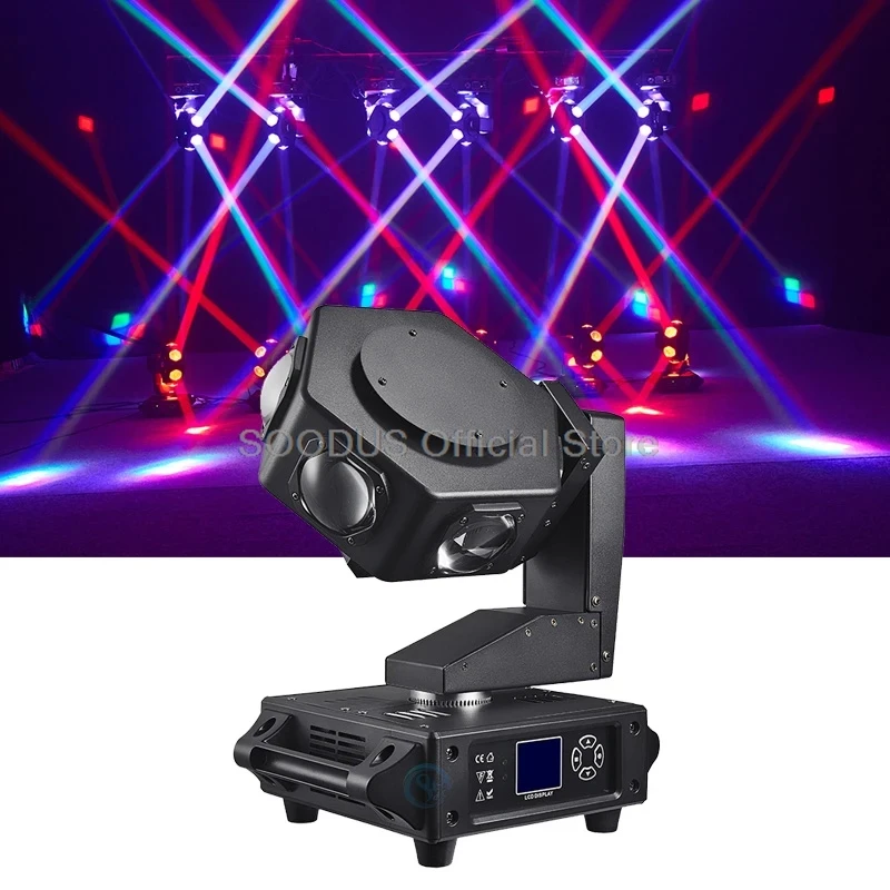 Imagem -02 - Led Rgbw Beam Rotation Moving Head Light Strobe Rotating Effect Dmx512 Effect Lights dj Disco Party Club Show Efeitos de Palco 6x40w