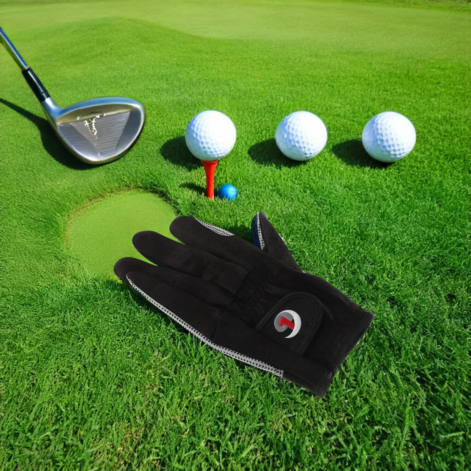

Lambskin Men's Left Hand Golf Glove Non-Slip Grip Enhanced Control Breathable Outdoor Golfing Gloves for Professional Casual