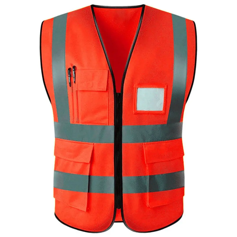 Reflective Warning Vest High Visibility Safety Vest With Pocket Warning Vest Washable Security Waistcoat Workplace Safety Supply