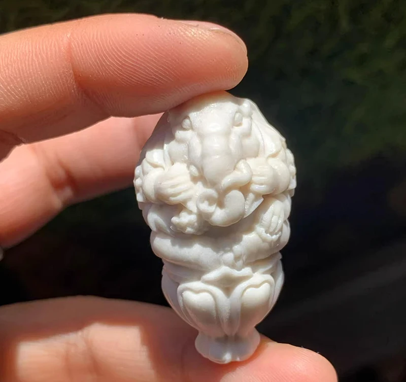 Handcrafted Buckhorn Guru Beads Buddhist Prayer Ganesh Wealth Buddha Three-way Bead DIY Jewelry Findings view 4