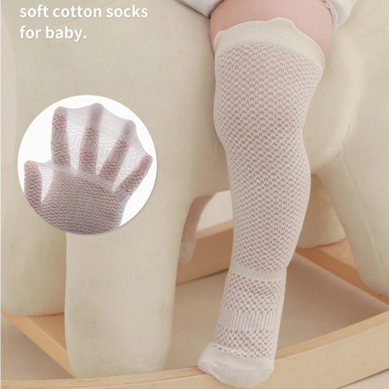 Summer Mesh Thin Baby Stockings Mosquito Baby Long Tube Socks Loose Cuff Boneless Newborn Socks Baby High Knee Socks