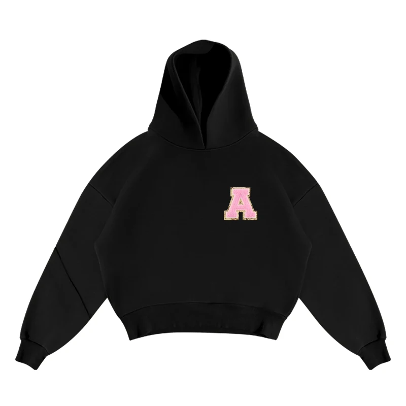 

Furry Letters Decorated Long Sleeve Oversized Women's Sweatshirt Zipper Hooded Women's Autumn Hooded Sweatshirt Jacket Y2K