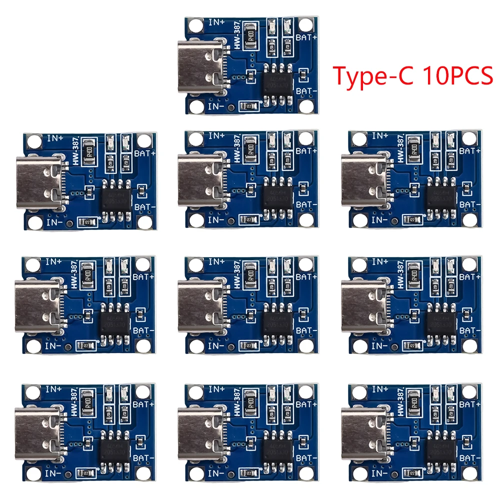 1-10PCS TP4056 Charge Pad 1A DC4.5-5.5V Charging Module Type-C and USB Port Output Current Can Adjusted Very Convenient DIY