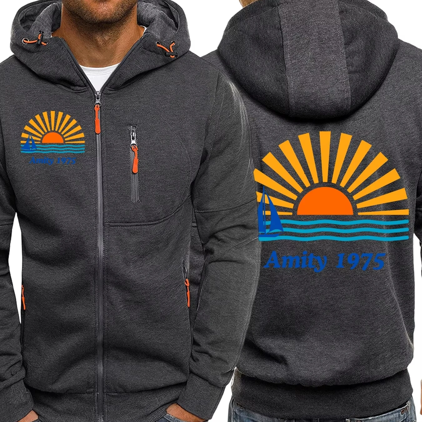 

Amity 1975 Prints Men Zipper Hoody Fashion Oversize Clothes Casual Fleece Hooded Autumn Personality Hip Hop All-Match Tracksuit