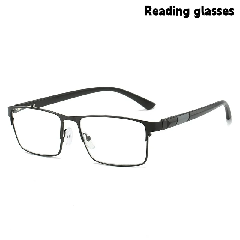 Men's Square Frame Business Reading Glasses for Middle-Aged and Elderly People to Read Text