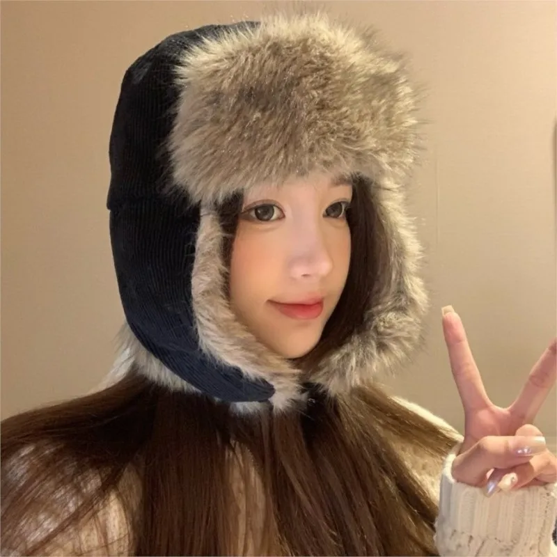 

Однотонные простые шапки-ушанки в тонкую полоску для мужчин и женщин, для активного отдыха, велоспорта, защиты от холода, теплые, с защитой ушей, для полетов.