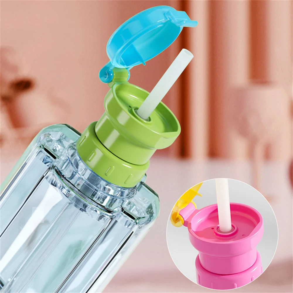 With Flip Type Dust Cover Anti-choking Straw Cover Juice Soda Water Bottle Cover Bottle Mouth Conversion Safe