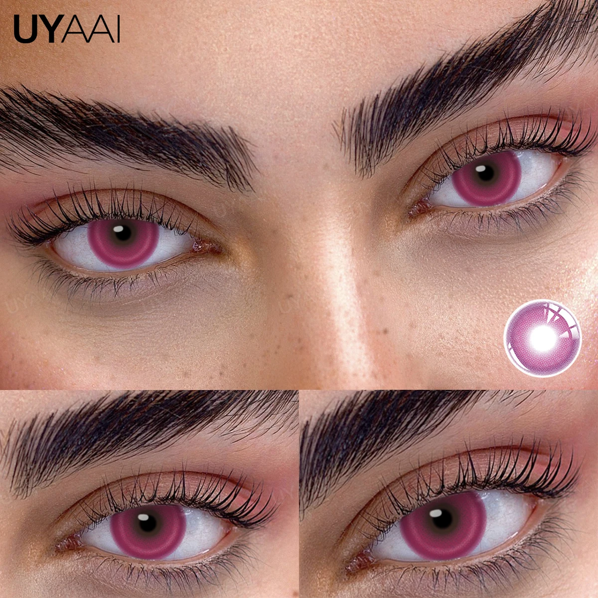 UYAAI Neue 1 Paar farbige Kontaktlinsen für Augen, Kontaktlinsen, modische Augenlinsen, jährliche mehrfarbige Linsen, Schönheits-Make-up