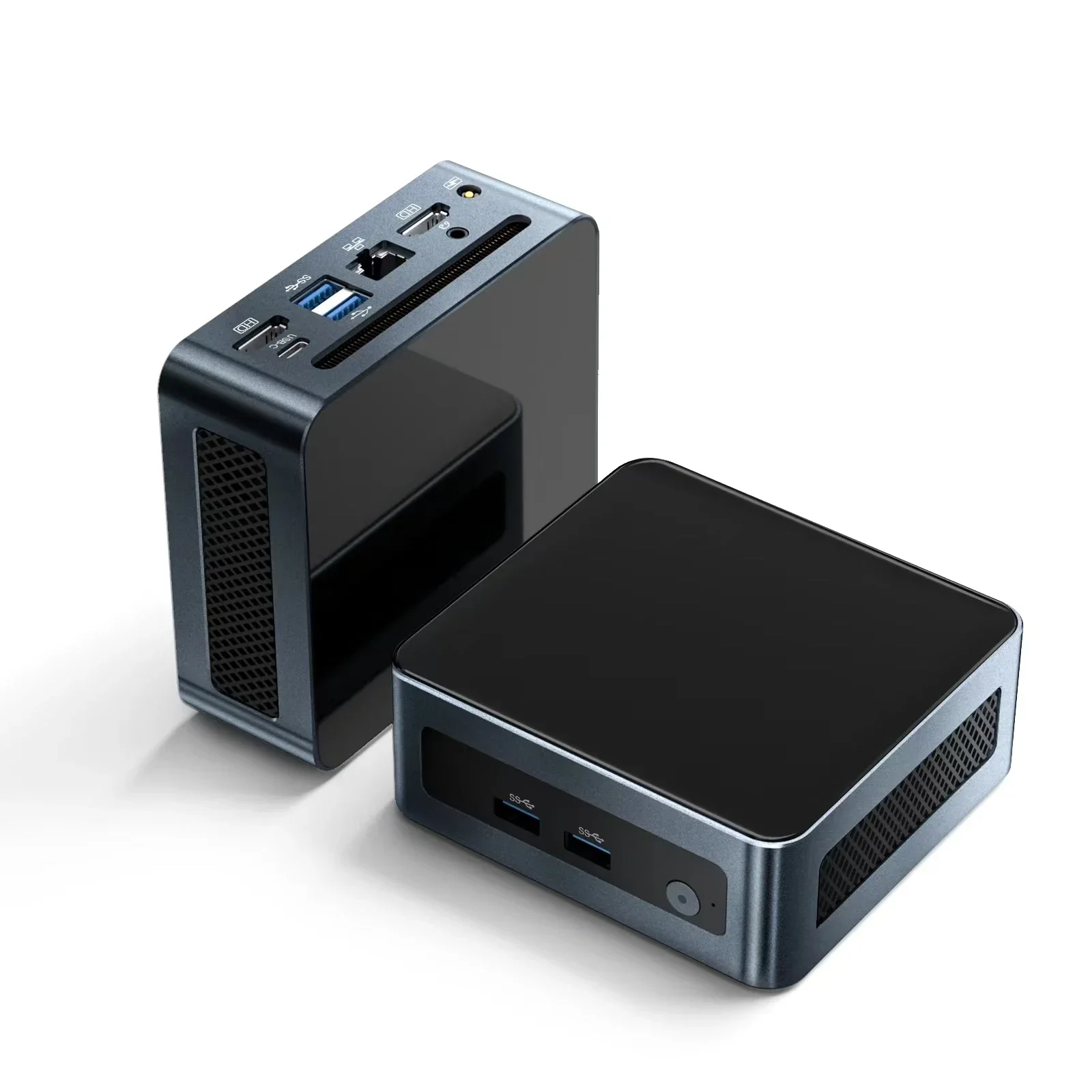 كمبيوتر مكتبي صغير AMD مزود بـ 16+512 جيجابايت SSD أمامي USB جسم معدني كمبيوتر صغير يعمل بنظام التشغيل Windows 10/11 DDR4 ألعاب كمبيوتر صغير