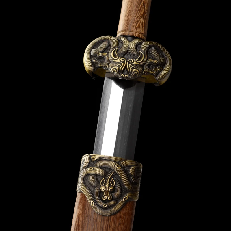 Tradition Han Jian Sword 5160 High Carbon Steel Blade Sharp Real Rosewood Saya Samurai Swords Ready Battle Wushu Dragon Katana