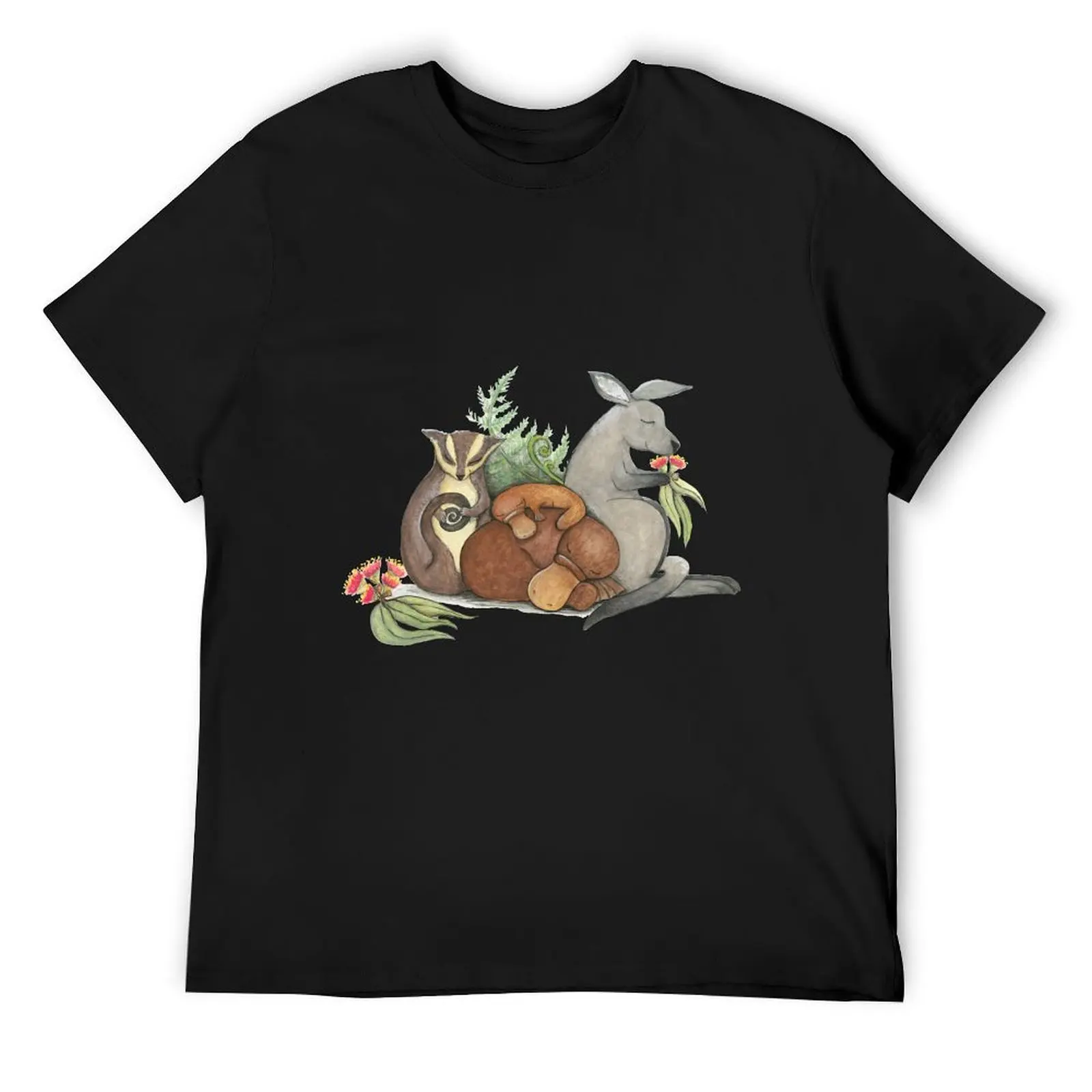 Native Australian Babies – With Kangaroo, Sugar Glider And Platypus T-Shirt anime figures man t shirt mens fashion