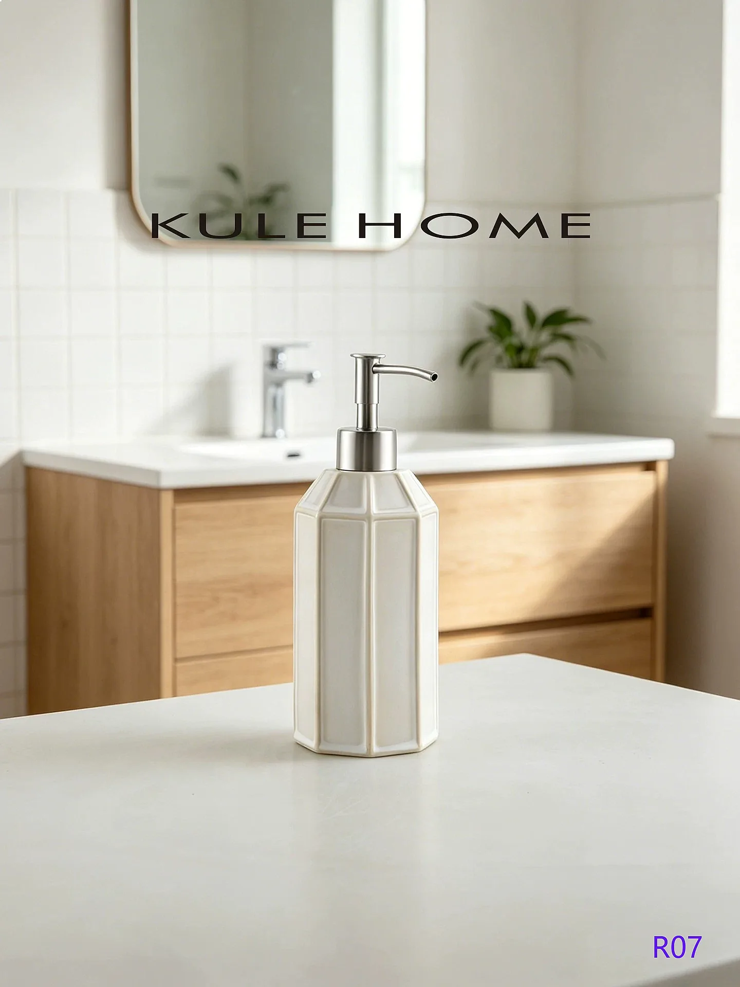 Retro Ceramic Soap Dispenser Pump for Shampoo Body Wash Lotion