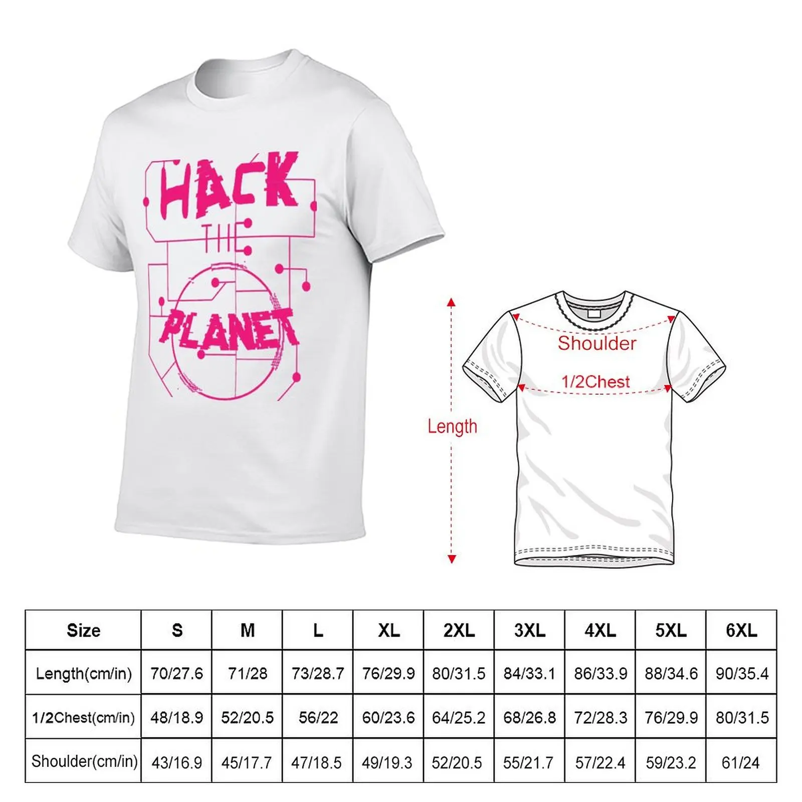Hack the Planet Typography T-Shirt t shirt man plain printed t shirts for man T-Shirt