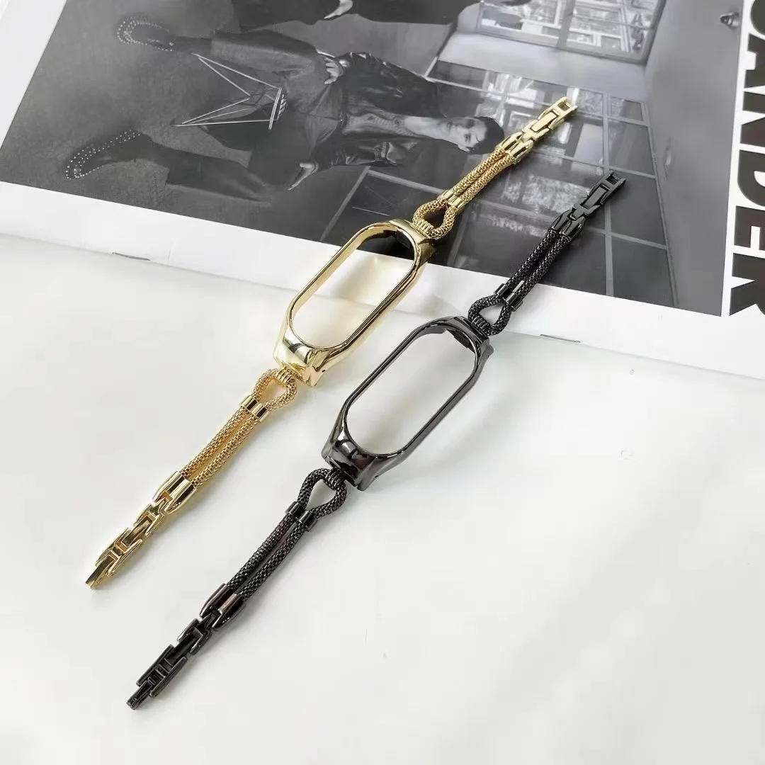 Metal strap For Xiaomi Mi band 8 7 6 Sports smart bracelet stainless steel replacement wristband For Xiaomi Mi band 5 4 3 Correa