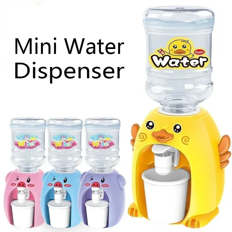 3D Mini Water Dispenser Cute Baby Toy Drinking Water Cooler Lifelike Children Cartoon Simulation Device for Kids