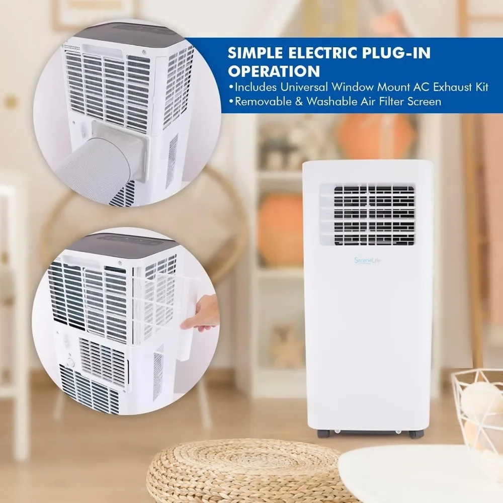 Climatiseur portable-Unité de refroidissement A/C domestique compacte avec modes aquarelle et ventilateur intégrés, 8,000 BTU avec WiFi et tuyau de vidange