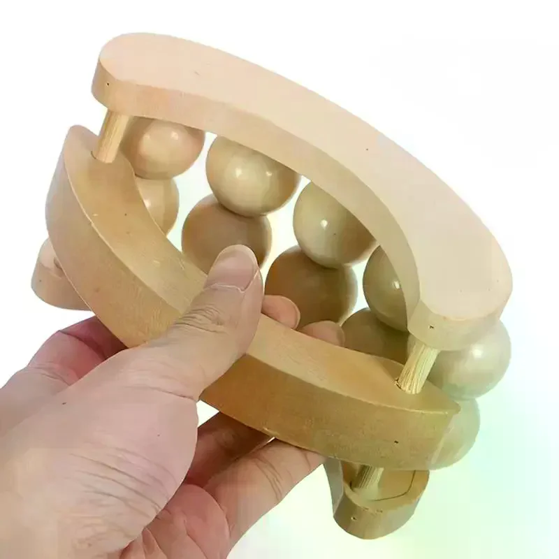Handheld Relaxation Massage Ball Roller, Handheld Wooden Full-body Massager, Deep Tissue Massager, Relieves Muscle Soreness