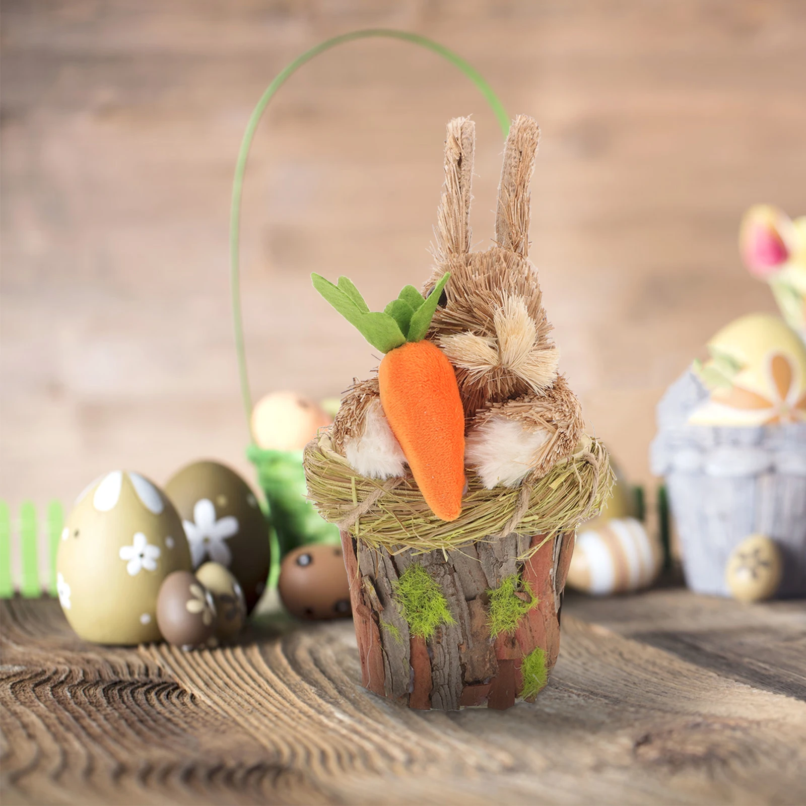 

Straw Woven Bunny Figurine 95x11x17cm Bunny Figurine Lightweight Home Garden Decor Rabbit Statue Craft Desktop nament