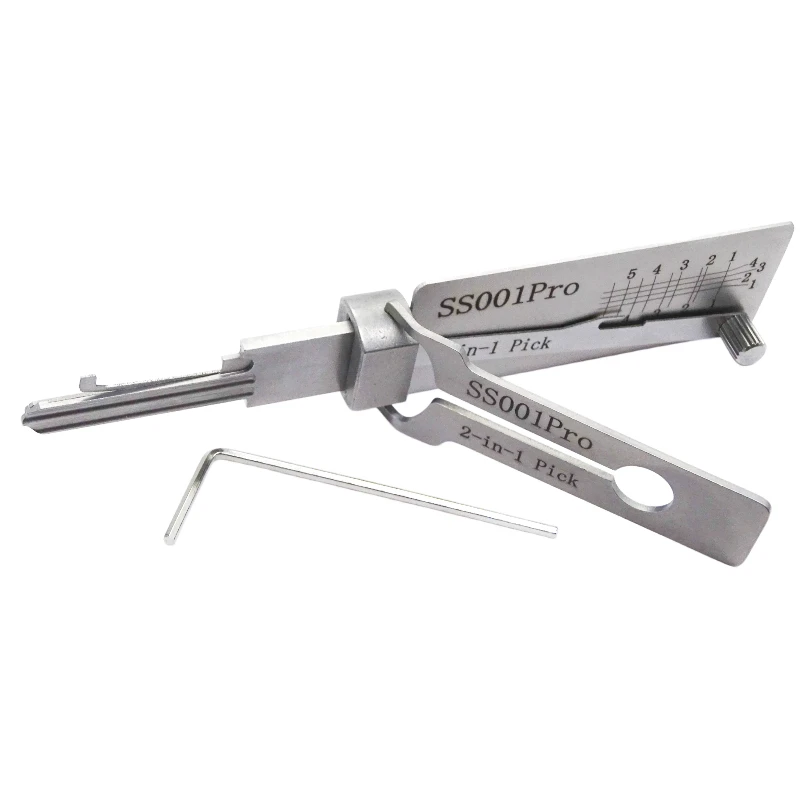 Lishi SS001Pro 2 in 1 Locksmith Tool Lock Pick & Decoder Flat Milling for Home Door Civil Lock