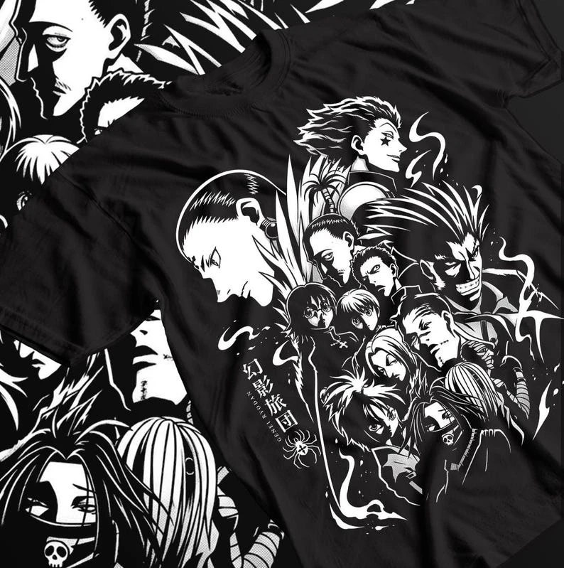 Hunter X Hunter Shirt Japanese Manga Graphic Tee Unisex Retro Otaku Streetwear Y2k Cotton Short Sleeve Crew Neck Oversized Top