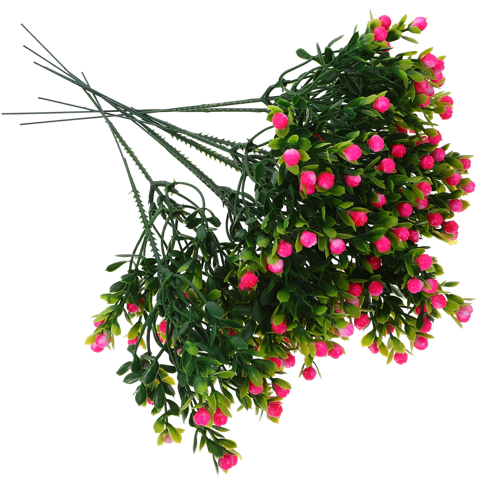 

10 Pcs Baby's Breath Realistic Grass Faux Flowers for Vase Home Wedding Party Decorative Flower Decor Red