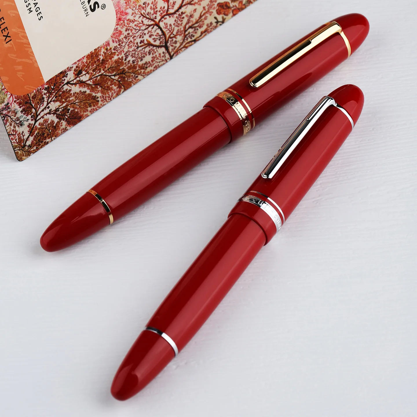 

MAJOHN P141 Oversized Piston Fountain Pen #8 F Nib Large Ink Capacity Black Resin Gold Silver Trim Luxury Gift Pen