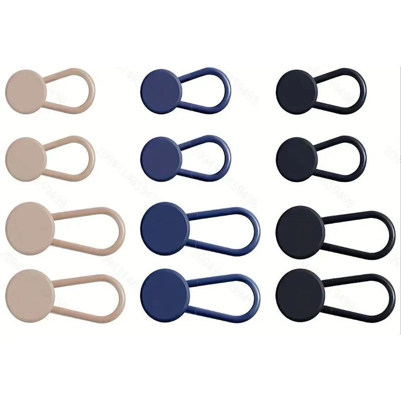 A Easy-Adjust 4/12-Pack No-Sew Jean Waist Extenders - Adjustable Pants Button Expanders Unisex In Khaki/Blue/Black