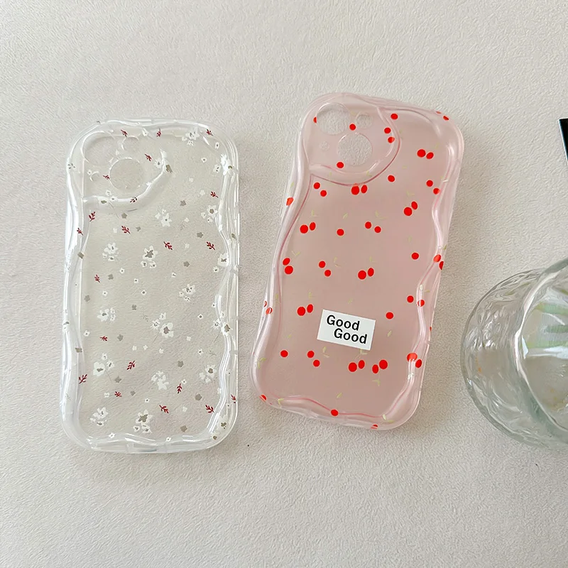 Case For Huawei P40 Lite 5G Nova 5T 11 7 9 10 SE P30 Mate 30 40 Pro 3D Wavy Curved Edge Soft Clear TPU Flower Cases Cover Capa
