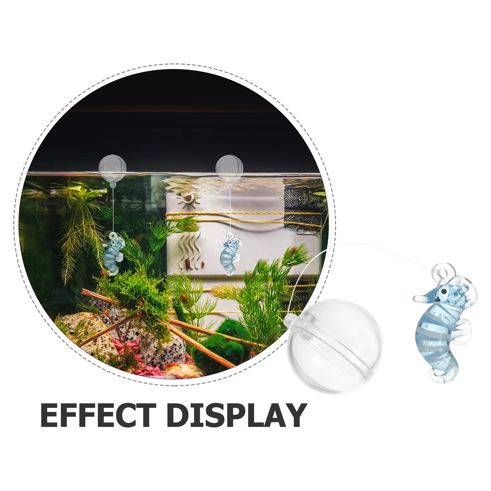 

Glass Floating Seahorse Ornament Ocean World Theme Glowing Aquarium Hanging Ornament Artistic Fish Tank Floating Decoration