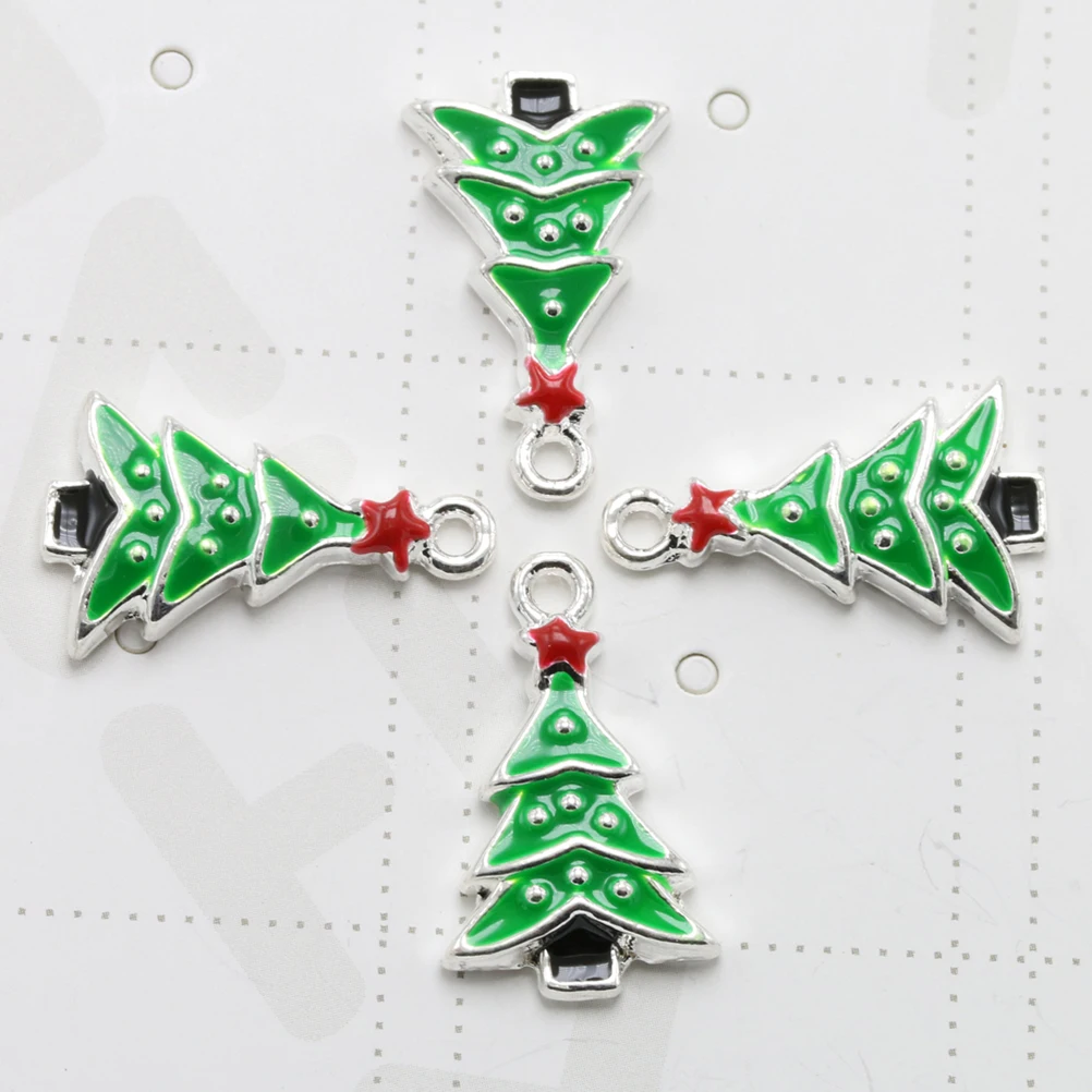 

Christmas Tree Pendant Ornaments Alloy Jewelry Making Charms Diy Pendant Charm Set Durable Necklace Bracelet Keychain Decorative