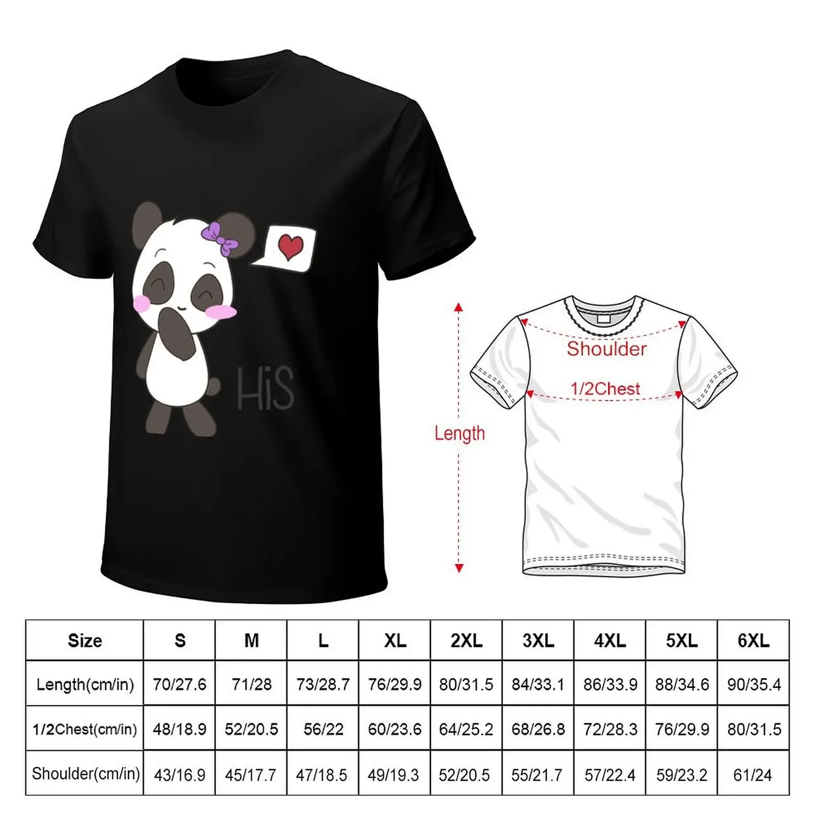 His & Hers Panda (Couple Shirts) Girl Version T-Shirt new edition anime clothes black t-shirts for men