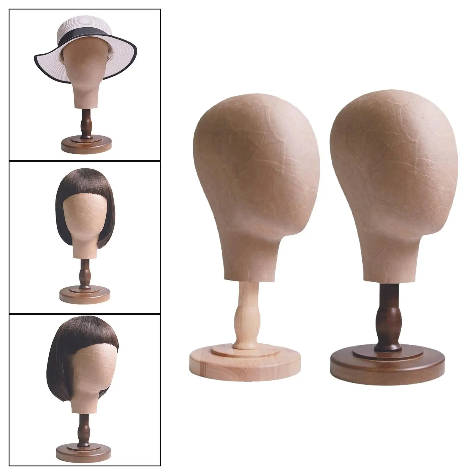 

Mannequin Head Model Caps Storage Rack Hat Head Display with Base for Headdress Scarves