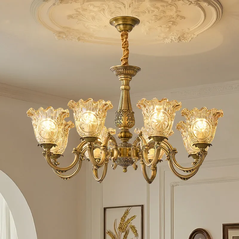 for French Antique Living Room Chandelier 2026 New Designer Warm Bedroom Dining Room American Retro Style Ceiling Light