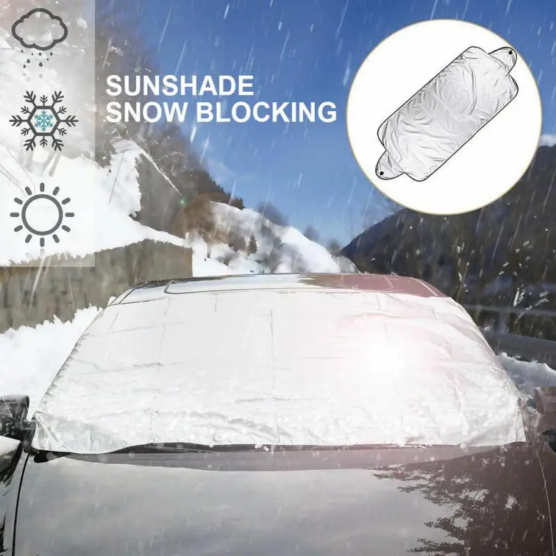 2024 Car Winter Windscreen Covers Windshield Frost Cover Ice Snow Shield Front Protector Portable Collapsible Exterior Cover Par