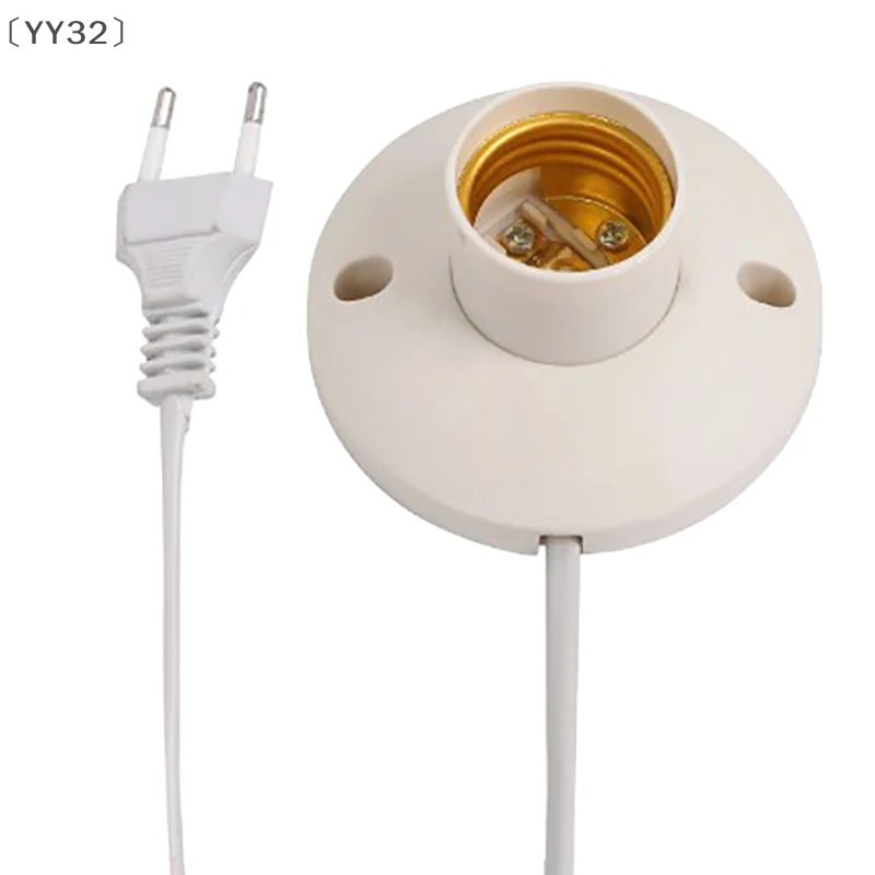〔YY32〕EU LED Stand Lamp Holder E27 Bulb Plug Dome Socket With Cable Base For Table Light Night Stands Lampholder Accessories