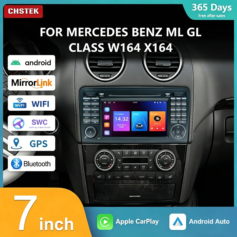 CHSTEK Android 13 Car Radio For Mercedes Benz ML W164 GL X164 ML300 ML350 GL320 GL350 4G WiFi Wireless CarPlay GPS Head Unit