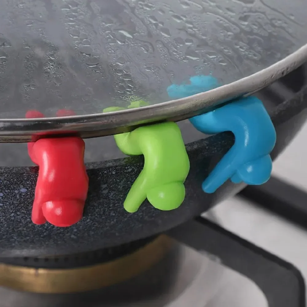 Silicone Support Pan Pot Lid Holder Anti-Overflow Pot Clip Kitchen Tools Stand Mobile Phone Chopstick Spoon Holder Stand Gadgets